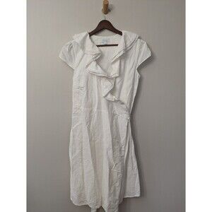 Calypso St. Barth Target White Linen Wrap Dress Beach Coastal Tropical Resort M